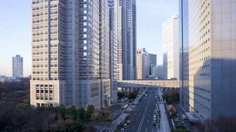 Shinjuku, Tokyo, Japan. Day to night time lapse transition Stock Footage