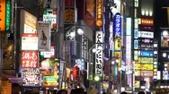 Shinjuku,  Tokyo,  Japan  :  Scenery Of Kabukicho Area. Stock Footage
