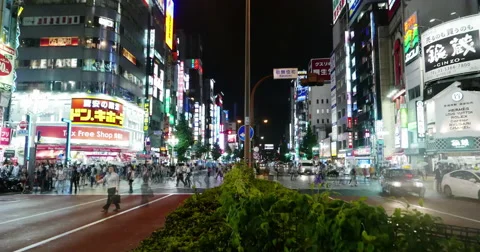 Shinjuku in Tokyo Japan timelaps Stock Footage