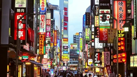 Shinjuku's Kabuki-cho district in Tokyo, Japan Stock Footage 70494341