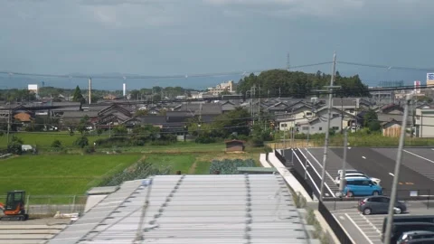 Shinkansen Bullet Train Driving Driving at Max Speed Window View Stock Footage 268744756