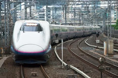 Shinkansen bullet train Stock Photos