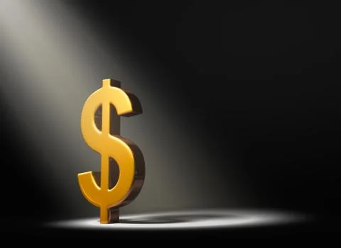 Shinning light on the dollar Stock Illustration