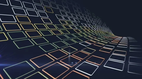 Shinning rectangle curve fly into screen Stock Footage 49667539