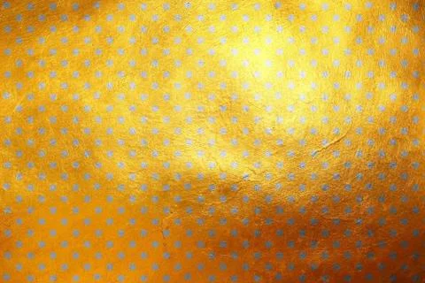 Shinning silver polka dots abstract texture pattern on golden background Stock Illustration