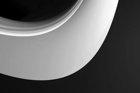 Shinny abstract computer generated white 3D distorted wave like shape on a bl イラスト素材