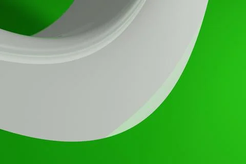 Shinny abstract computer generated white 3D distorted wave like shape on a gr Stock Illustration