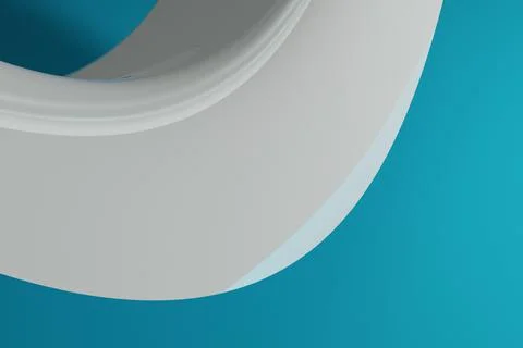 Shinny abstract computer generated white 3D distorted wave like shape on a bl Stock Illustration