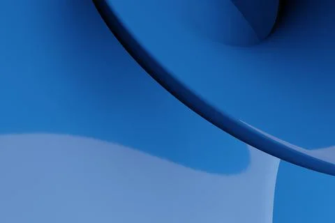 Shinny blue abstract computer generated 3D distorted wave shape 스톡 일러스트