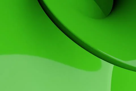 Shinny green abstract computer generated 3D distorted wave shape 스톡 일러스트