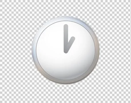 Shinny silver time clock icon with gray hour, minute hands and white front fa Stock Illustration