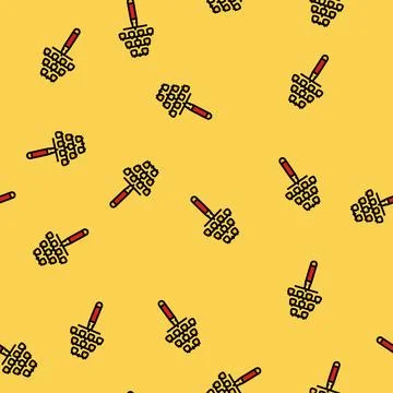 Shinto bells shintoism vector seamless pattern Ilustração Stock