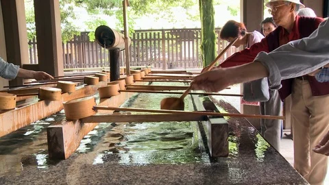 Shinto Handwashing Stock Footage 113434276