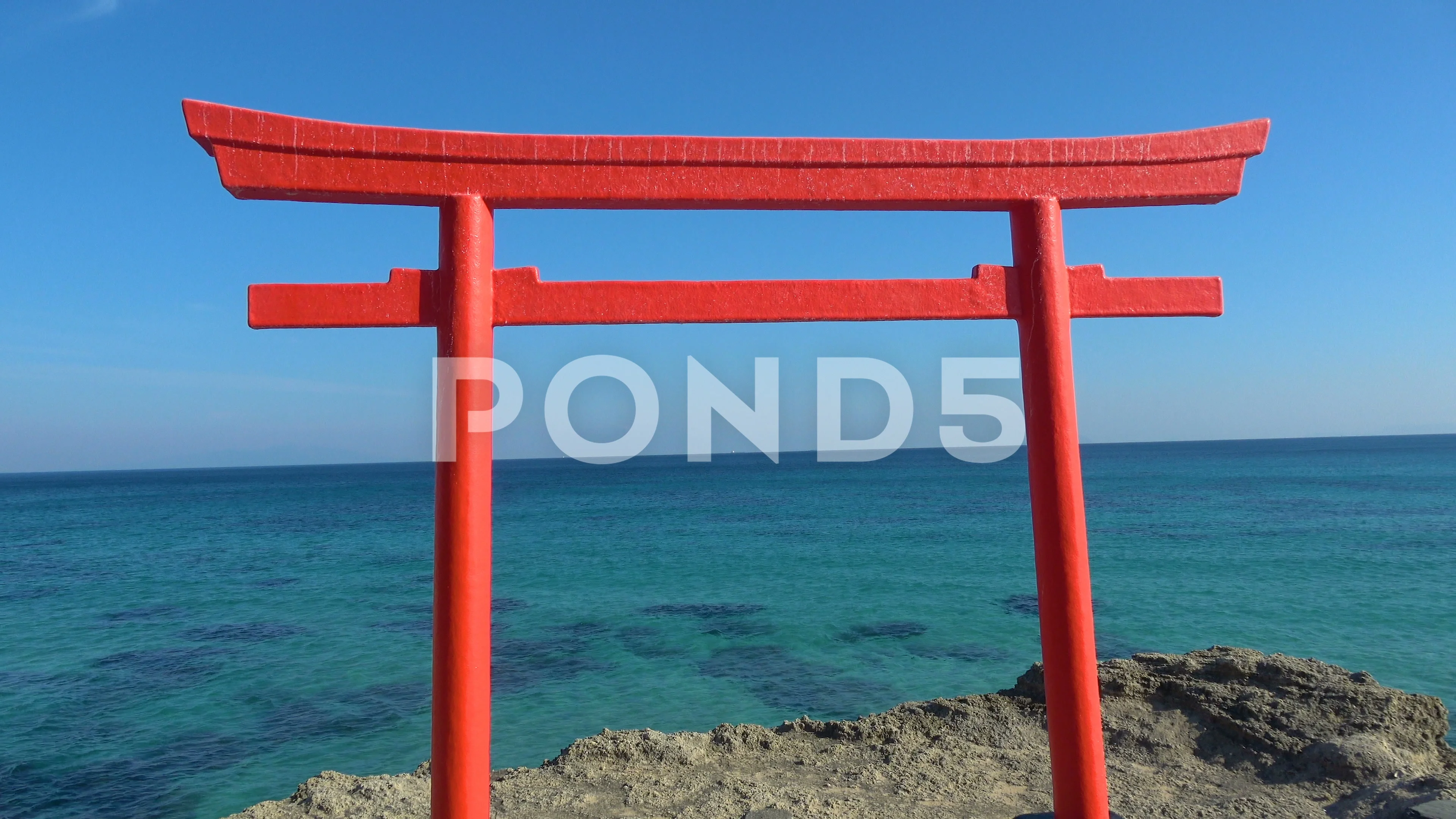 Shinto Torii Gate at Tropical Beach in I... | Stock Video | Pond5