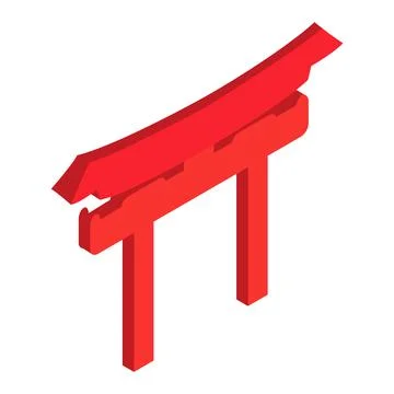Shintoism isometric 3d icon Stock Illustration