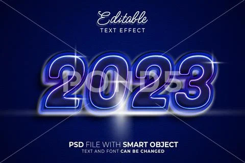 Shiny 2023 editable text effect Modello PSD