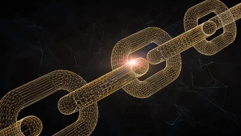 Shiny 3d chain object in the cyberscape 스톡 동영상 105470057