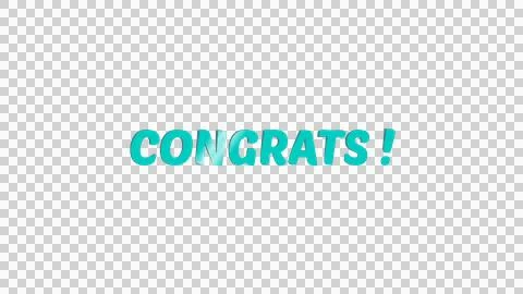Shiny 3D 'Congrats' text image overlay on transparent background. Illustrazione stock