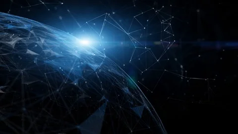 Shiny 3d cyberspace globe in the digital cosmos Stock Footage 119184908