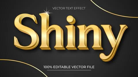 Shiny 3d editable text effect Template with sparkling particle concept Stock Illustration
