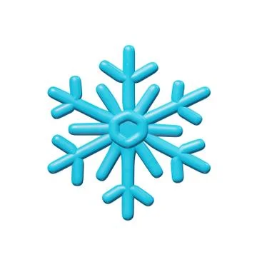 Shiny 3d snowflake vector - cold ice crystal toy Stock Illustration