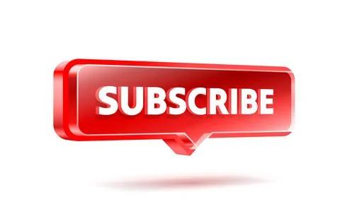 Shiny 3D Subscribe button in red, perfect for web and social media. A modern Stockillustratie