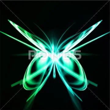 Shiny abstract butterfly, futuristic wave. Vector Stock Illustration