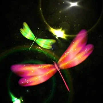 Shiny abstract dragonfly Stockillustratie