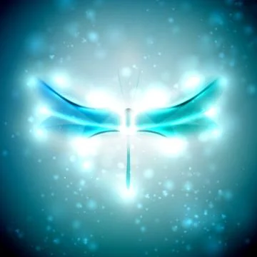 Shiny abstract dragonfly Illustrazione stock