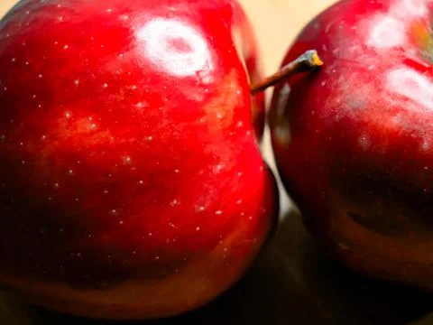 Shiny Apples Close-Up. Close-up of two red apples Stock Photos