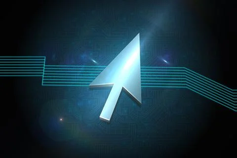 Shiny arrow on black background Stock Photos