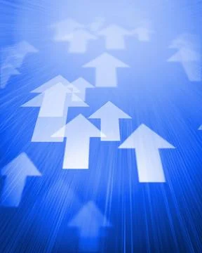 Shiny arrows on blue background Stock Illustration