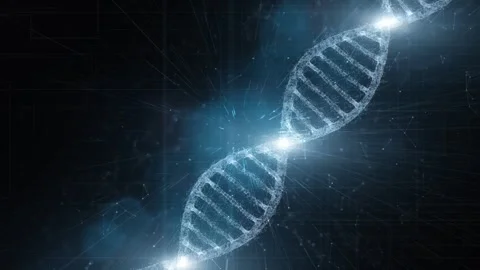 Shiny artistic dna chain structure rotation network Stock-Footage 319888101