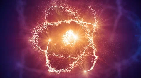 Shiny atom model loopable Stock Footage 34285250