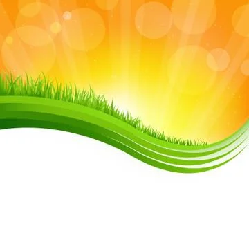 Shiny background with green grass Stock Illustration