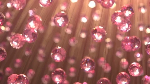 Shiny background. Hanging diamonds with blinking shining reflection. Vídeo Stock 119085543