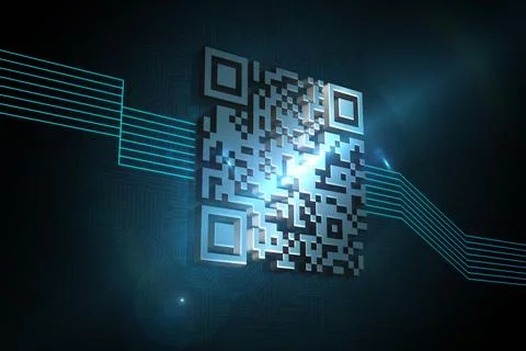 Shiny barcode on black background Illustrazione stock