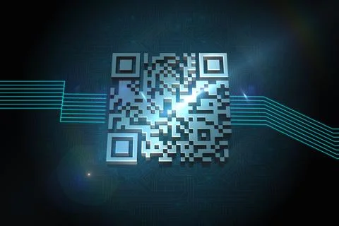 Shiny barcode on black background Illustrazione stock