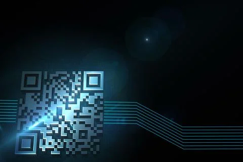 Shiny barcode on black background Stock Photos