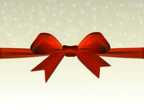Shiny beige background with red bow and text space Stock Illustration