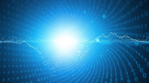 Shiny binary numbers motion on science background Stock Footage 126999891