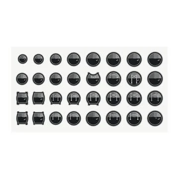 Shiny black button collection - user interface web design elements Illustrazione stock