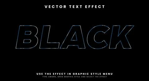 Shiny Black editable text effect Stock Illustration
