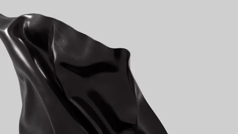 Shiny black liquid cloth flowing elegant modern background animation 스톡 동영상 344881764