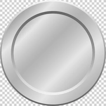 A shiny, blank silver coin with a simple design, perfect for a variety of u.. Stock Illustration