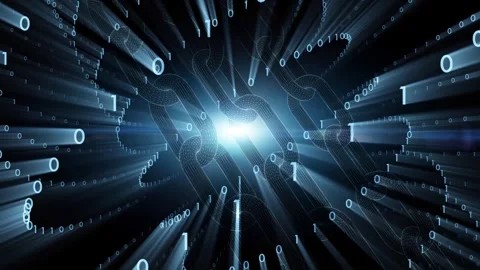 Shiny blockchain chain business data mining looping animation 스톡 동영상 337368847