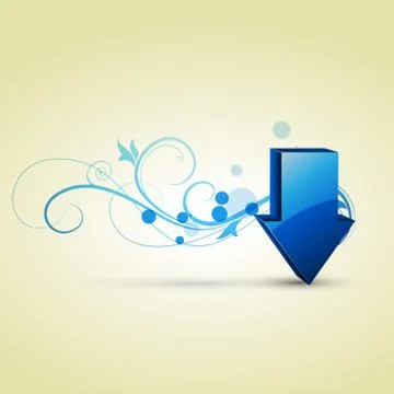 Shiny blue arrow Stock Illustration