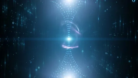 Shiny blue artificial intelligence binary cyberspace Vídeos de archivo 228093050