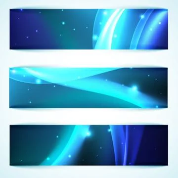 Shiny blue banners Stock Illustration