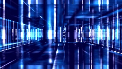 Shiny Blue Corridors Motion Background Stock Footage 279241520